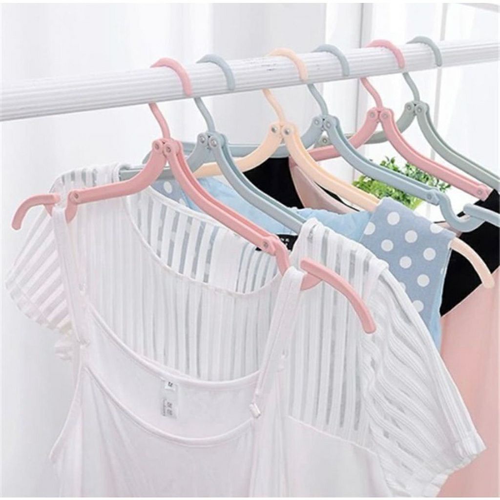 JT - GANTUNGAN HANGER BAJU LIPAT PORTABLE travel plastik Magic hanger / Gantungan baju lipat / GANTUNGAN BAJU SERBA GUNA