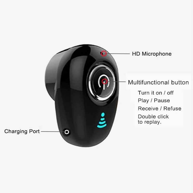 HENGSET HEADSET BLUETOOTH MINI HANDSFREE WIRELESS WITH MIC SINGLE IRONGEER MINI TERLARIS suara jernih bisa jarak sampai 10 meter tanpa halngan