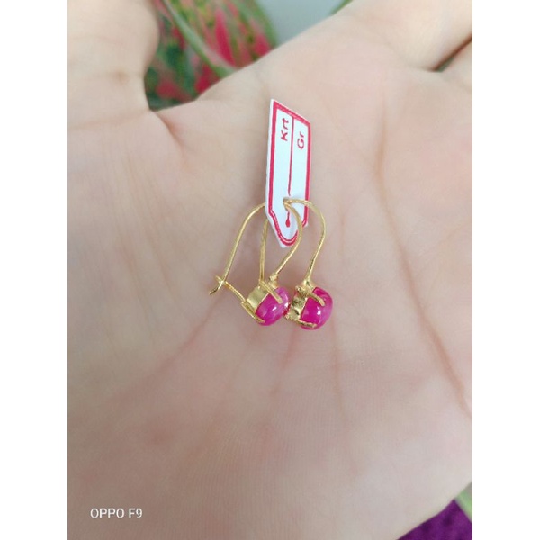 anting perak asli 925 lapis emas 22karat
