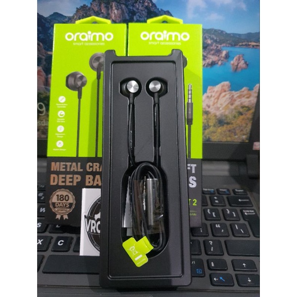 HEADSET NEW ORAIMO TRUMPET 2 OEP-E43 OEP E43 Inclined Ear HD Speaker Stereo Earphone Black ORIGINAL Garansi Resmi 1 Tahun