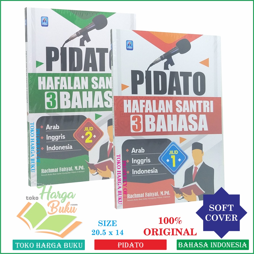 Foto Paket 2 Buku Pidato Hafalan Santri 3 Bahasa Jilid 1 dan 2 Arab Inggris Indonesia Kultum Siswa Penerbit Pustaka Arafah