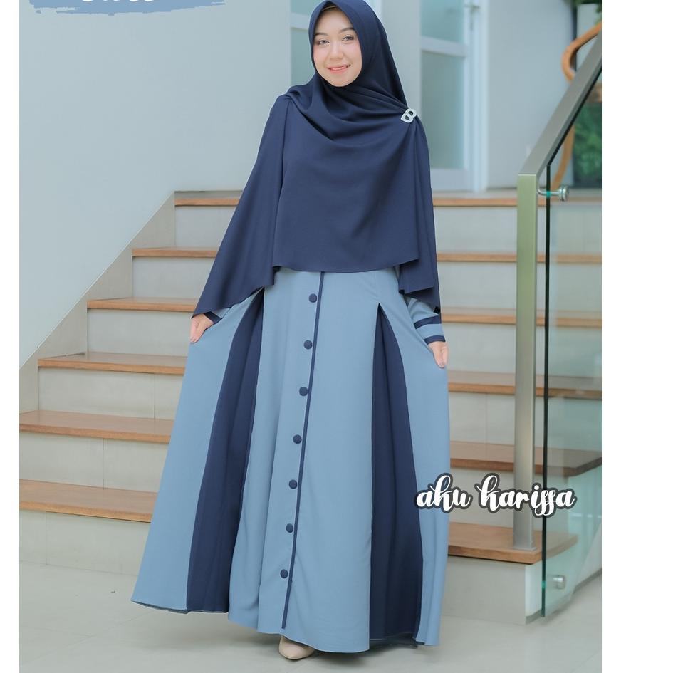 Gamis Syafina ORI AKU KARISSA set Khimar Syari "HK.22Oc22ᴱ"