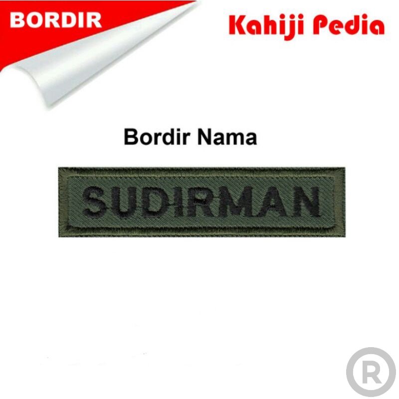 Bordir nama ukuran besar x cm Bordir Nama Custom