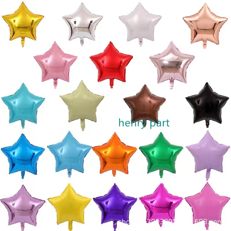 Jual 10 Inch Balon star Warna Chrome / Balon bintang Warna Glossy balon