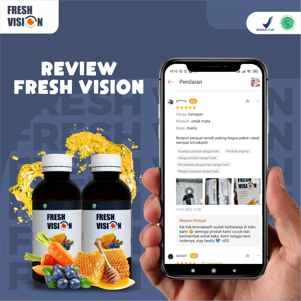 Madu Fresh Vision - 100% Original Cegah Katarak Suplemen Kesehatan Mata Kurangi Mata Minus Mines Gatal Perih Kering &amp; Tajamkan Penglihatan Isi 200ml