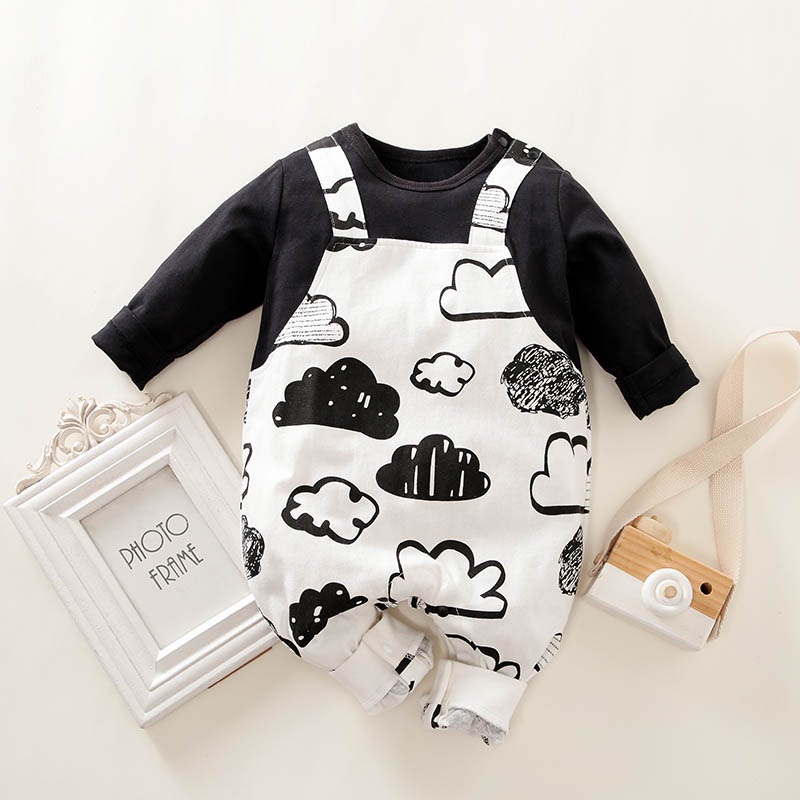 READY!!! jumper bayi lucu usia 0-2 tahun import katun 100% motif AWAN HIPU / brownieground / BA-249