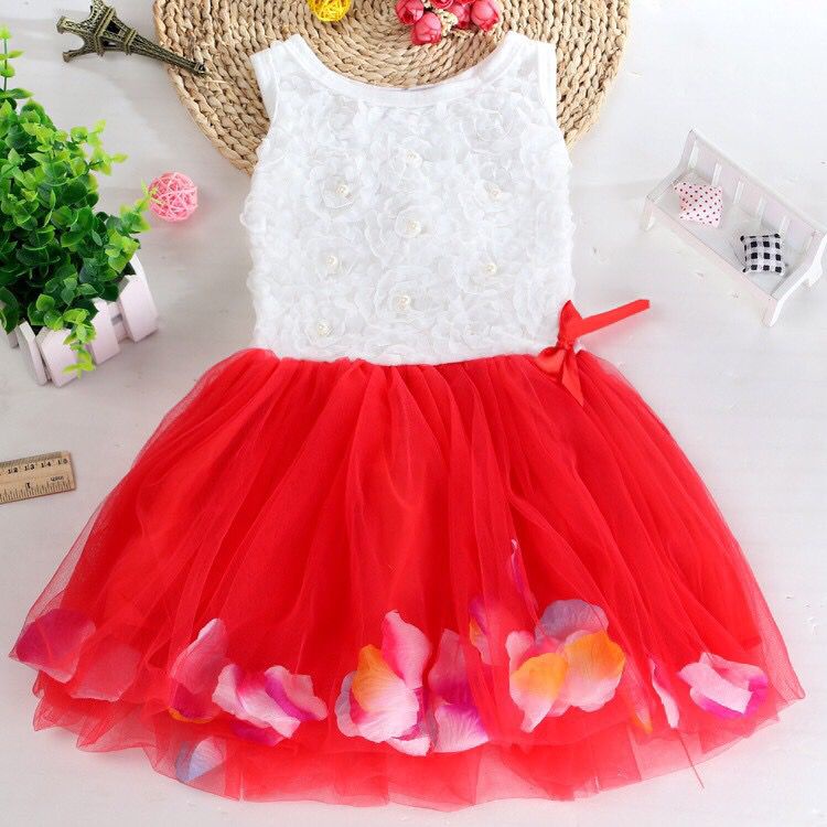 BARU LID7016 - Dress Tutu Anak Kids Girls Sleeveless Princess Party Lace Bow-Your Affordable Quality!