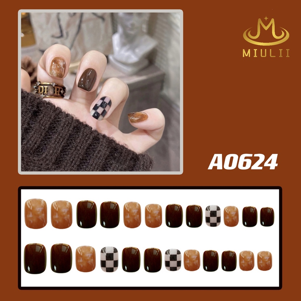 MIULII / KUKU PALSU   A0624  / 24PCS / 3D / NAIL ART / PREMIUM / CUTE / FREE LEM JELLY / KUTEK