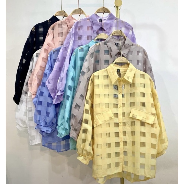 KEMEJA ORGANZA BANGKOK KEMEJA ASHILLAASIKADO  TOP NAGITA Blouse Organza Bangkok Kemeja rachel Organd