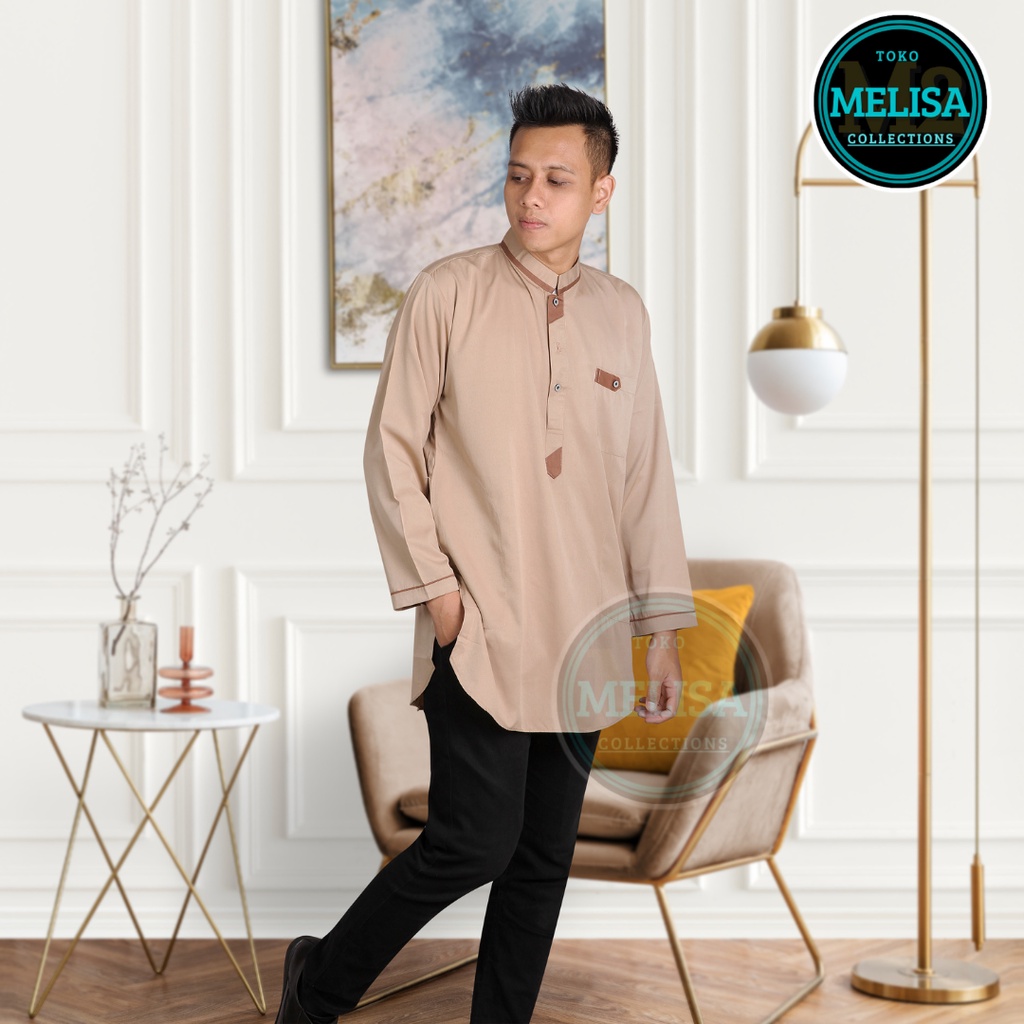 Baju Koko Kurta Lengan Panjang Baju Koko Fashion Muslim Pria Dewasa Terbaru Bahan Katun Tesla Premium / Baju Koko Pakaian Muslim Pria