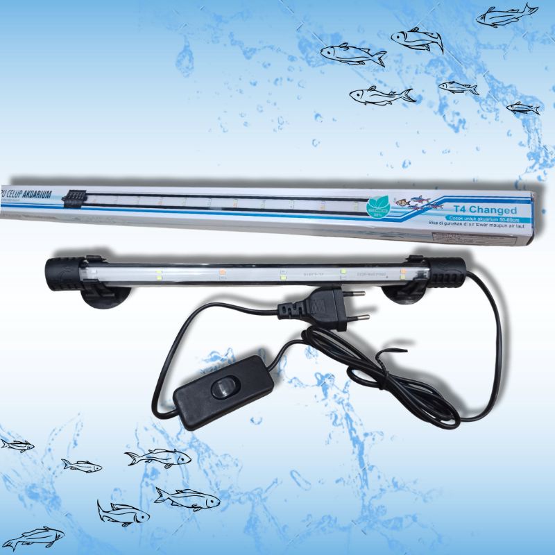 Lampu Celup Aquarium Aquascape ROSSTON T450 DBL PUTIH 3X GANTI WARNA