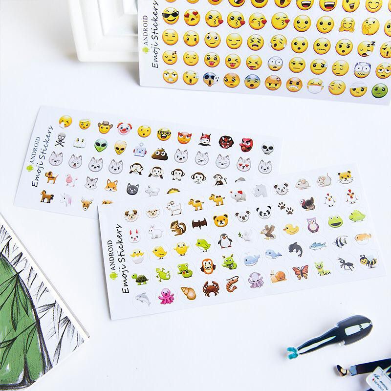 

Sticker Emoji Stiker Lucu, 3 pola/desain, Sticker Dekorasi