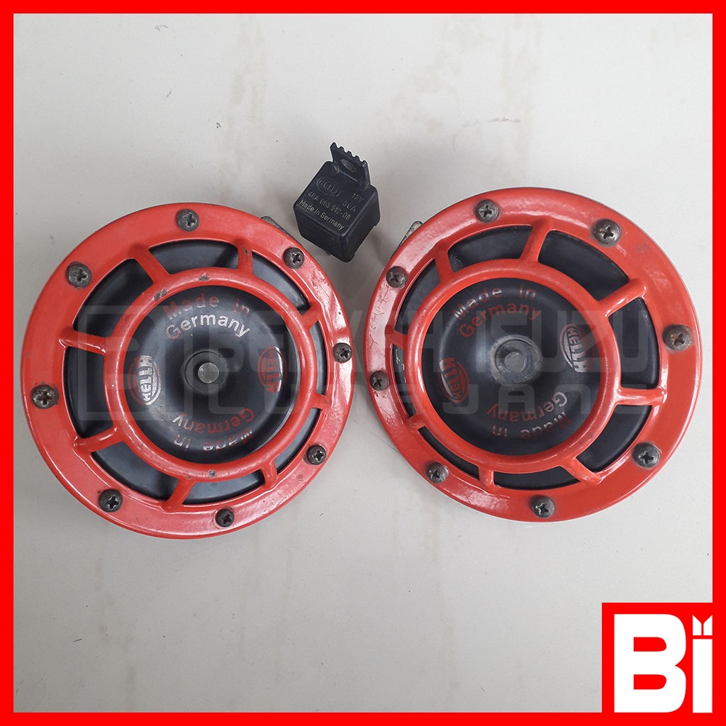 Klakson Hella Super Tone Red Original Germany Jerman Asli Kondisi Mulus Bagus Suara Kencang