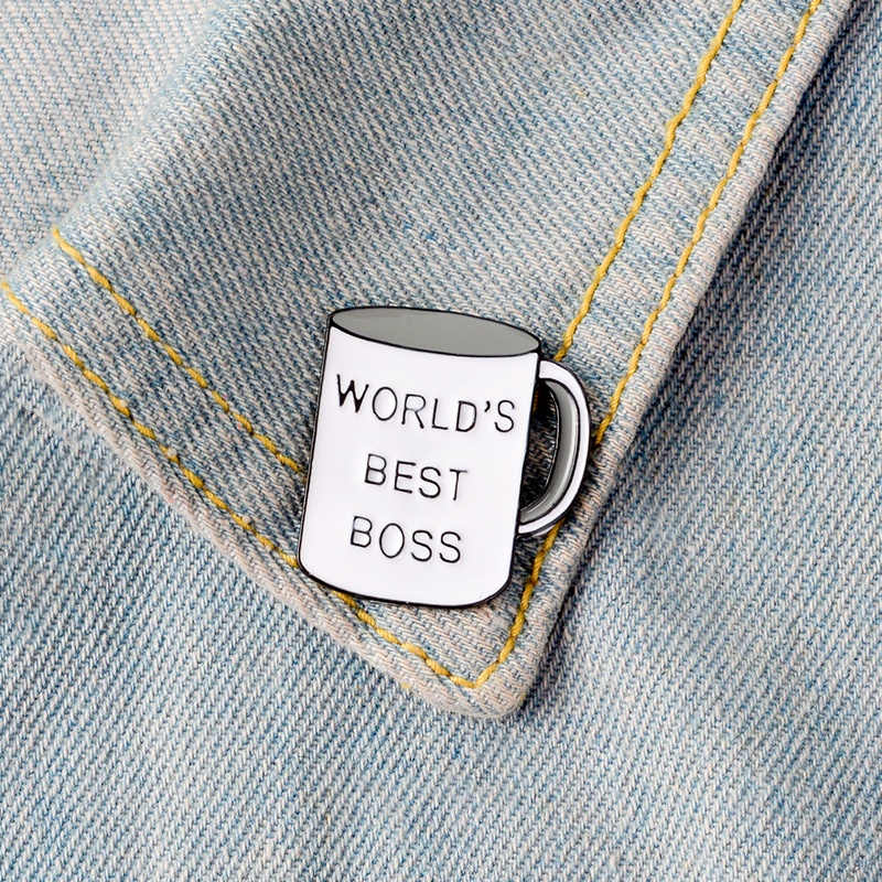 Bros Pin Enamel Desain Worlds Best Bos Untuk Aksesoris Kerah