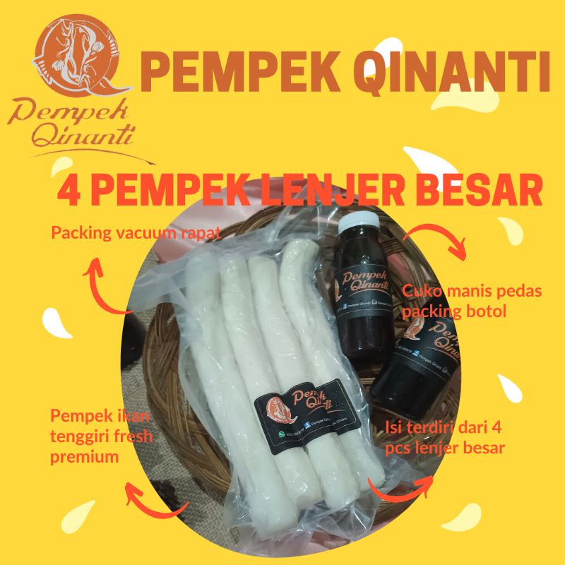 

LENJER BESAR PEMPEK QINANTI 4PCS PEMPEK IKAN TENGGIRI