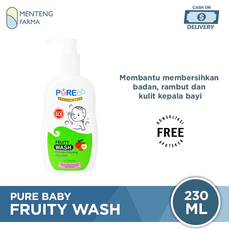 Pure Baby Wash Fruity 230 mL - Sabun Mandi Bayi Non SLS