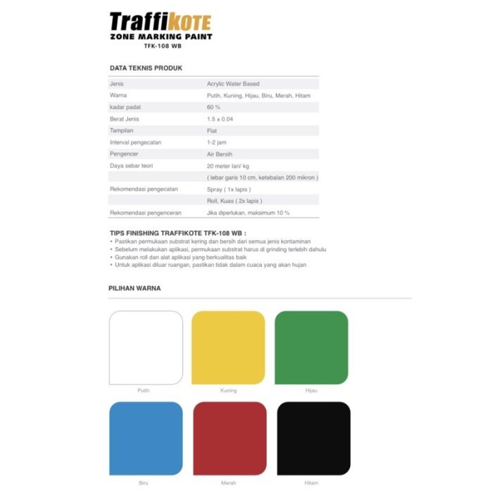 

Unik Cat Marka Jalan Traffikote Propan 108 Water-Based (1 Kg) Gilaa!!!