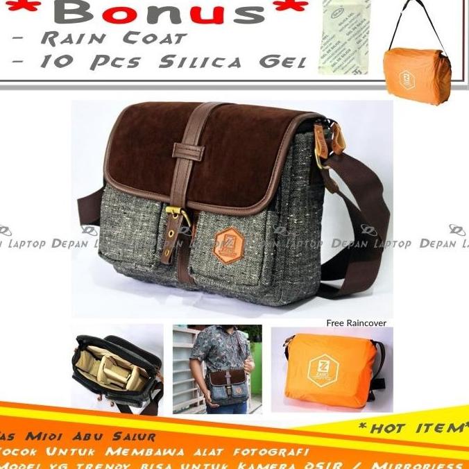 MURAH/ TAS KAMERA MIRRORLESS DSLR ZANO MIDI WARNA ABU ABU KEREN DAN DH54654FDG