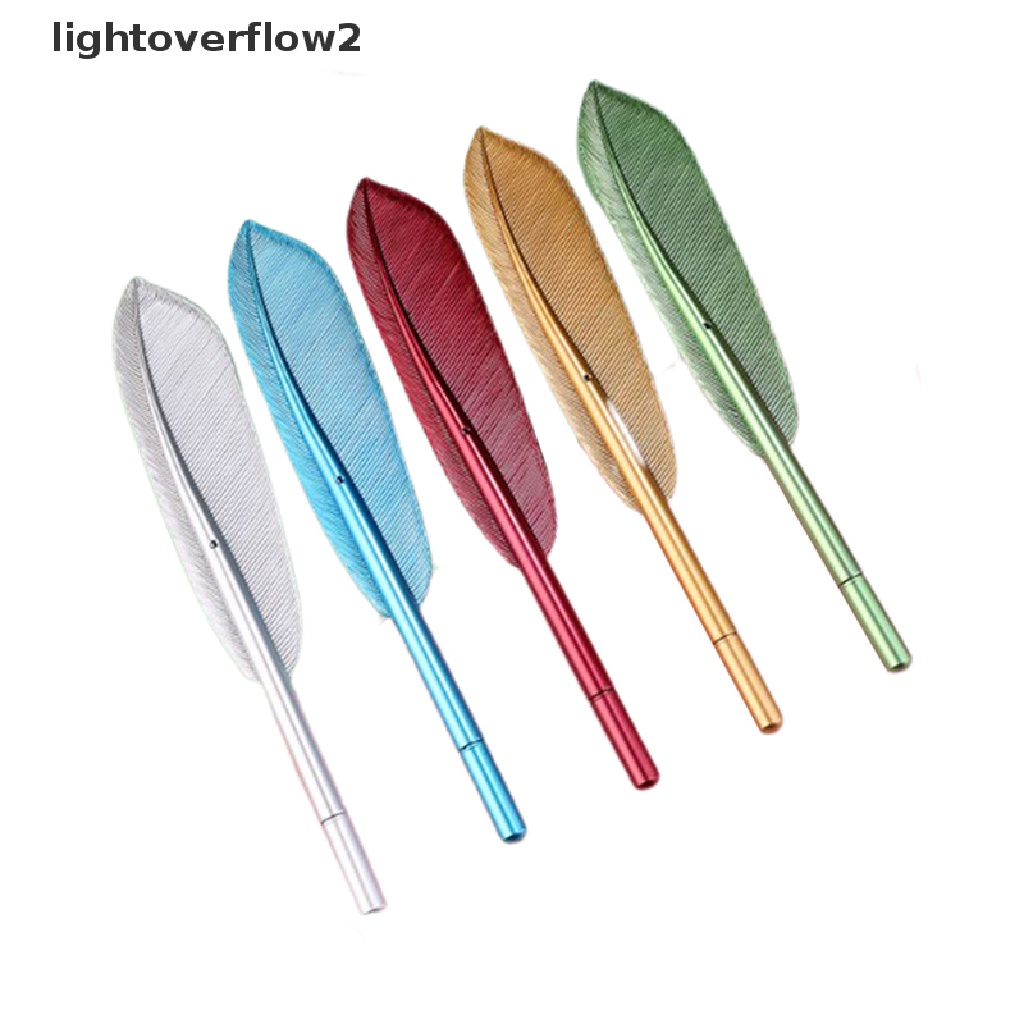 (lightoverflow2) Pulpen Tinta Gel 0.5mm Bentuk Bulu Untuk Sekolah