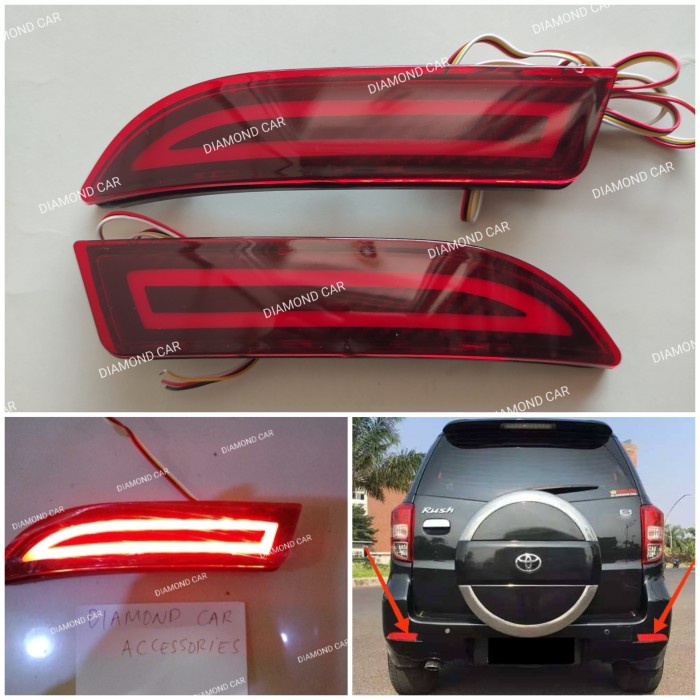 RUSH TERIOS 2006-2010 LAMPU REFLEKTOR LED BUMPER BELAKANG TYPE F