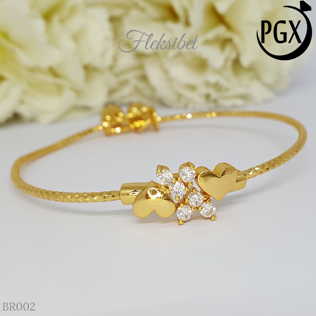 PGX Gelang Bangle Fleksibel Perhiasan Xuping Lapis Emas - BR002