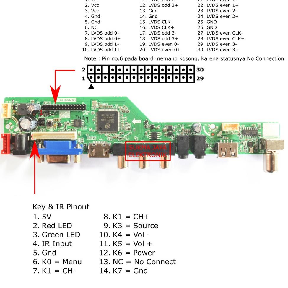 Jual [Art. 129] Paket Panel TV Monitor Universal Controller Board LCD