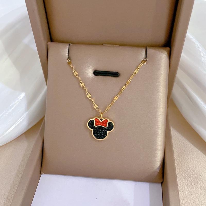 kalung mickey titanium asli