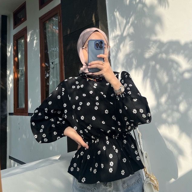 BEFAST - ZFS OOTD Blouse KETRIN /  BYTHA SHAKILA FLORAL BLOUSE / Blouse Wanita Model Terbaru / Pakaian Casual Wanita Kekinian / Atasan Lengan Panjang / Blouse Pinggang Karet / Fashion Wanita Modis / Outfit Wanita Hijab Trendy / Blouse Motif Bunga