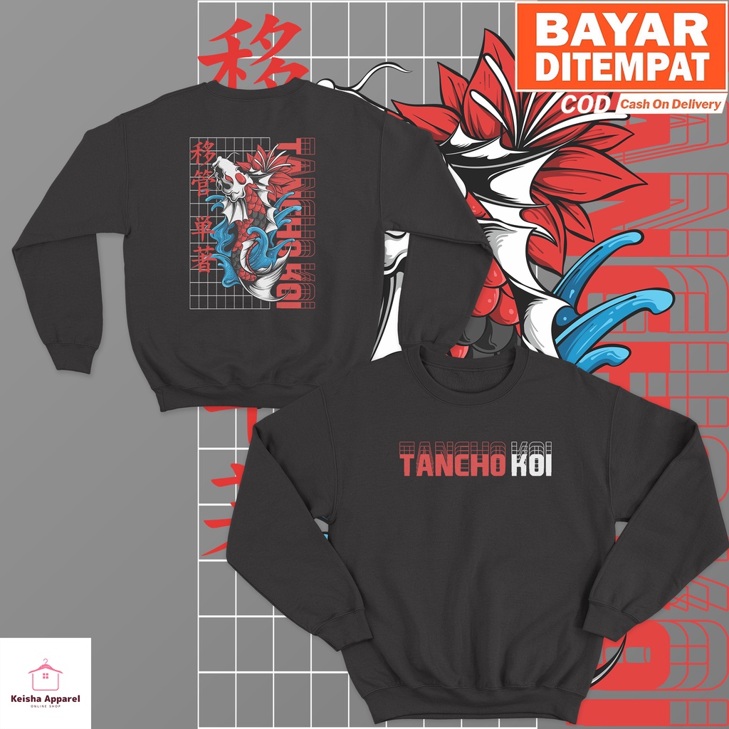 JAKET SWEATER IKAN KOI TANCHO SWEATER KOI COWOK CEWEK