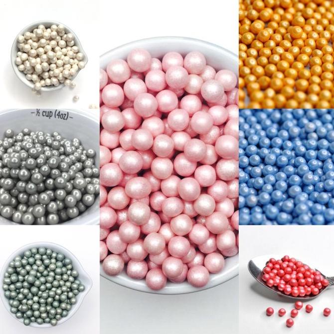 

[COD] Pearls mutiara hiasan kue edible kemasan 50g [COD]