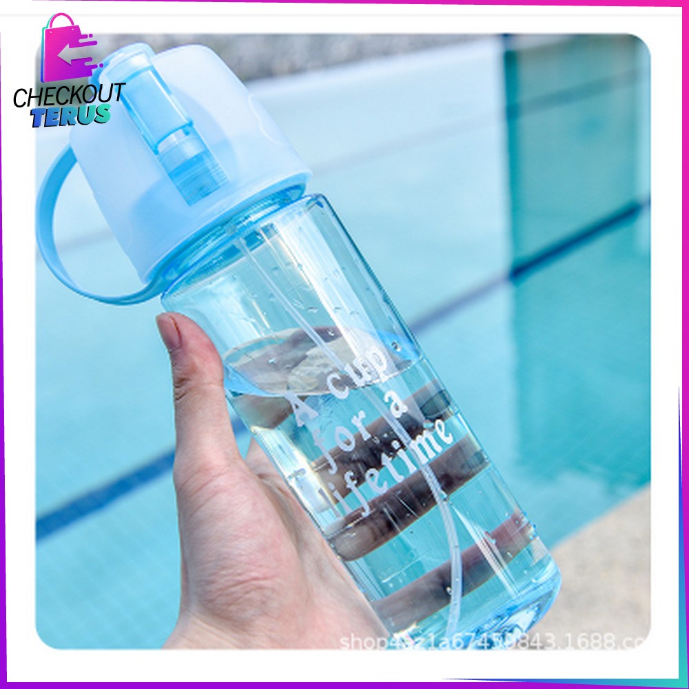 CT C730 Botol Minum Semprot 600ML Water Bottle Portable Botol Air Minum Sedotan Sprai Tumbler Sport Spray