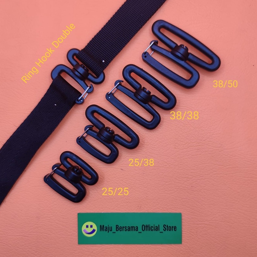 Buckle Acetal Import - Ring Hook Double + Kawat isi 100p 4Ukuran SK1