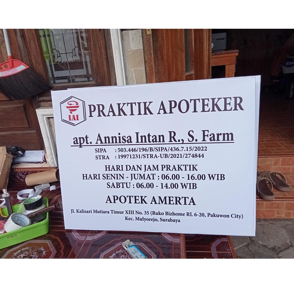 

[KODE PRODUK 8ZTWT5575] Papan Nama Apotek / Apoteker