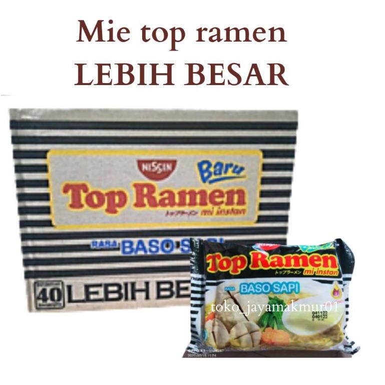 

Best Produk.. MIE TOP RAMEN BARU 1Dus 40pcs x 56g NISSIN LEBIH BESAR 65