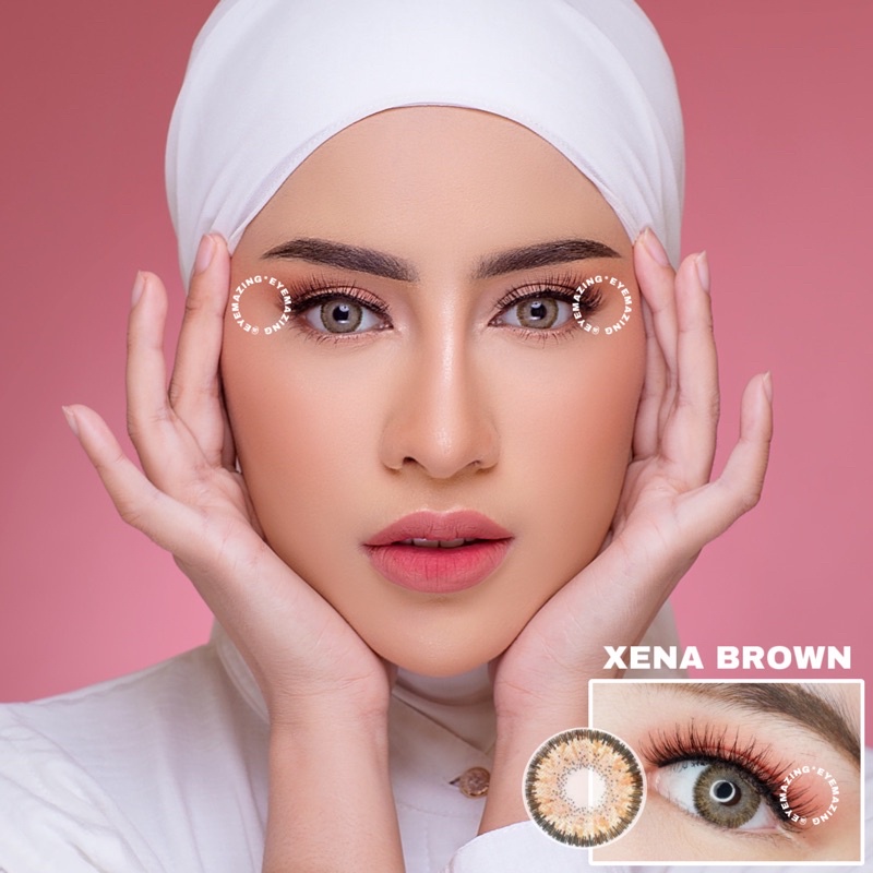 EYEMAZING Softlens - XENA Gray / Grey / Brown / Abu / Coklat Normal Minus Beda Minus