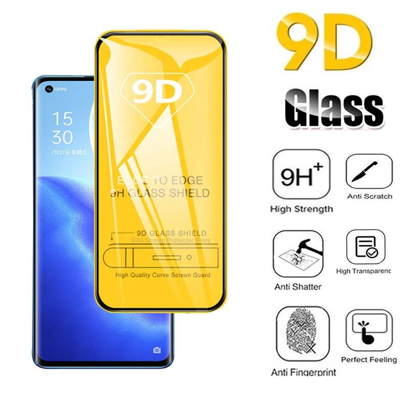 Pelindung Layar Tempered Glass 9D Untuk Oppo Reno5 Reno6 Reno7 Reno8 Z Pro 4G 5G