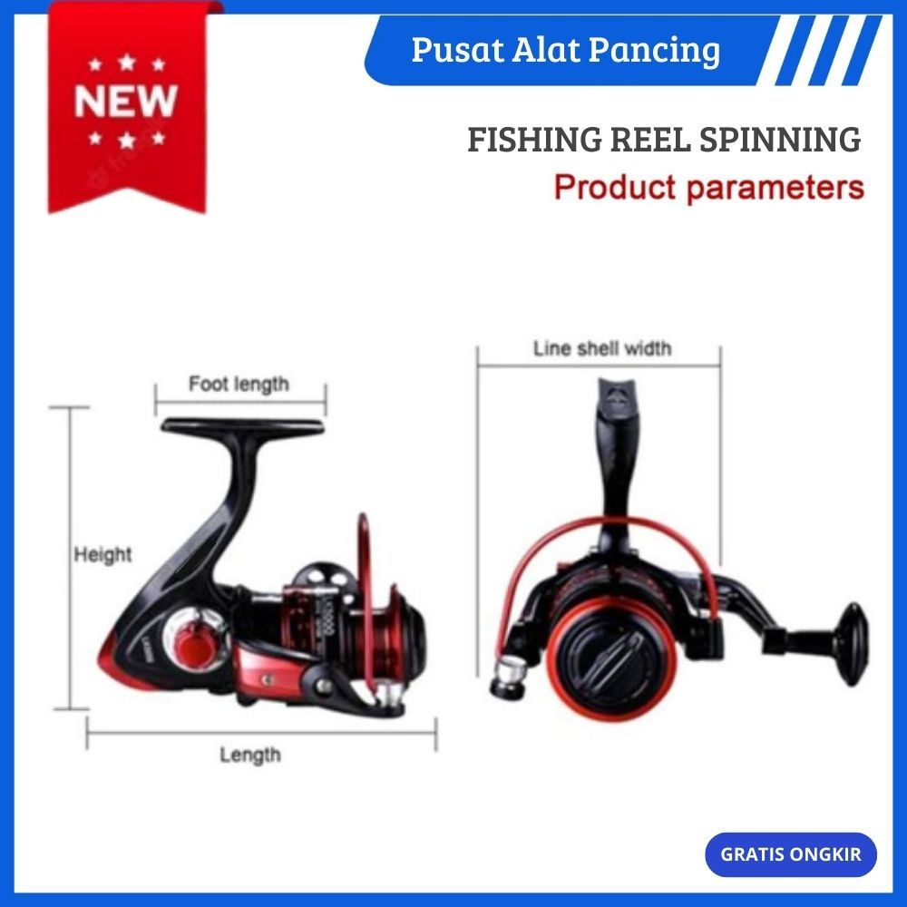 Real Pancing Gulungan Pancing Putar Fishing Reel Spool Metal Aluminium Logam Gulungan Putar Pancingan Aksesoris Memancing Ikan Mas Air Asin