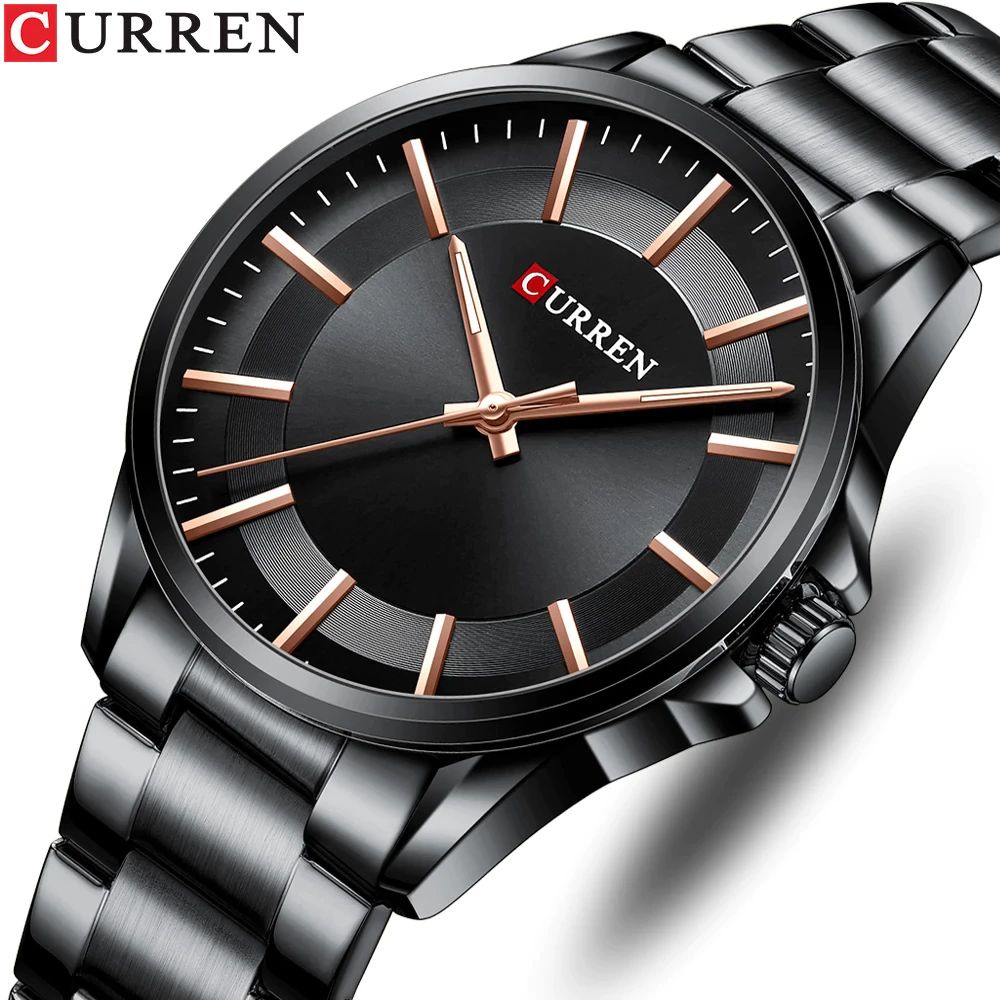 CURREN 8429 Jam Tangan Pria Analog Stainless Steel Luminous Display WATCHKITE WKOS