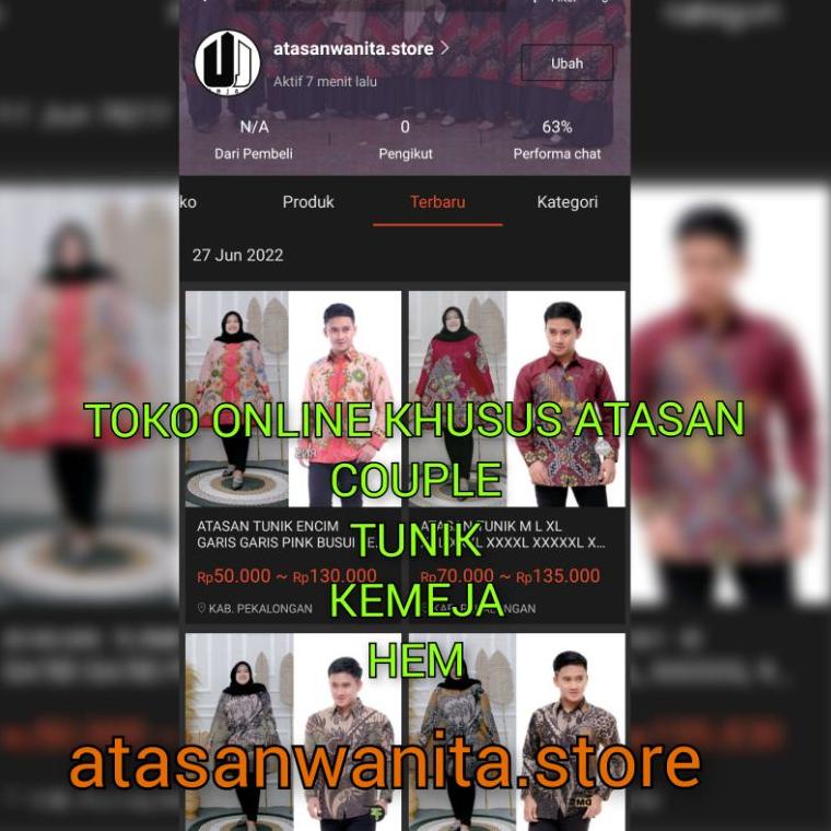 ATASAN M L XL XXL XXXL XXXXL XXXXXL LD 110 120 130 140 SERAGAM KANTORAN TUNIK JUMBO BIG SIZE BATIK S