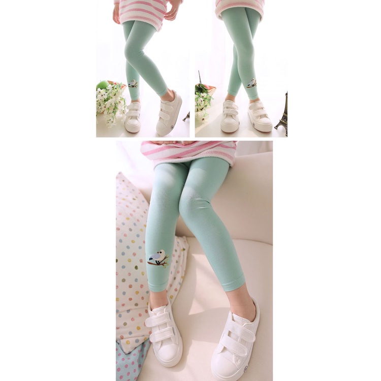 NEW Legging halus buka kaki anak perempuan motif burung