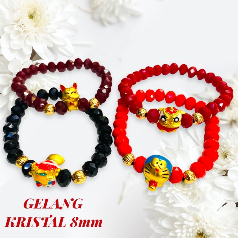 gelang kristal ceko//gelang lapis emas//perhiasan//gelang