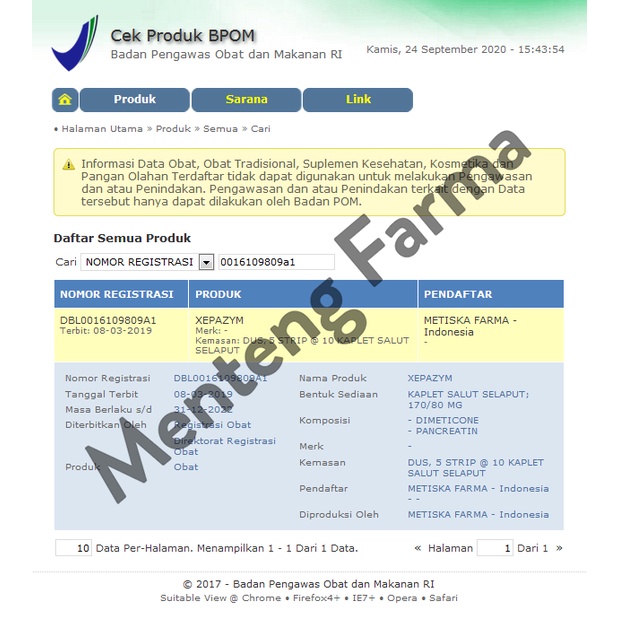 Xepazym Strip 6 Tablet - Obat Pencernaan, Perut Kembung, Sebah