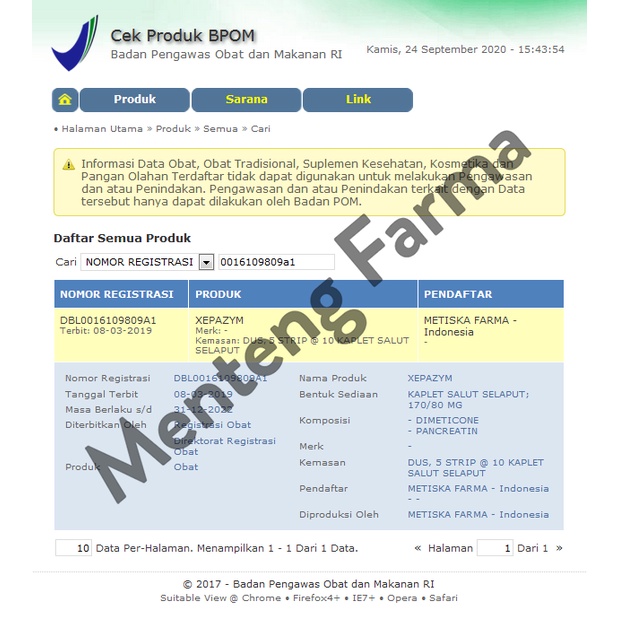 Xepazym Strip 6 Tablet - Obat Pencernaan, Perut Kembung, Sebah