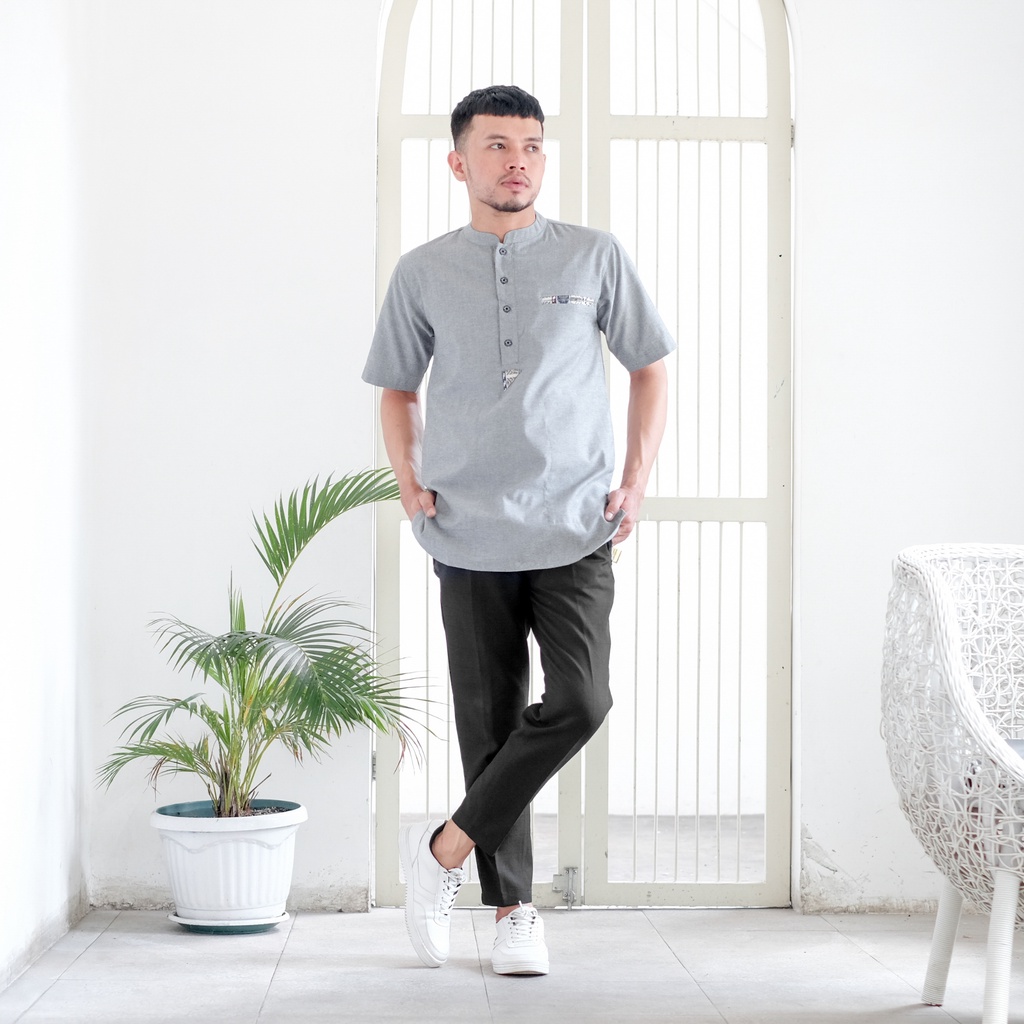 Baju Koko Big Size Koko Jumbo Kurta XXL- XXXL Bahan Oxford Koko Muslim List Simpel