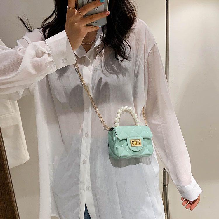 Tas selempang mini Handbag Tas Wanita Jelly Mini Mutiara Gaya Fashion Korea