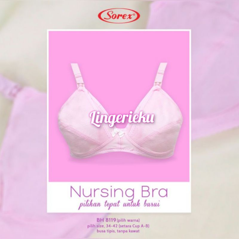 Sorex 8119 BH Bra Wanita Menyusui Sorex Asli Original / Maternity Bra Sorex Tanpa Kawat Dan Busa