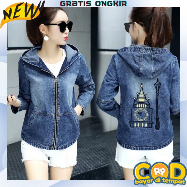 Jaket Jeans Wanita Polos Jacket Denim Levis Cewek Premium Import Jaket Jeans Cakar Suzzie Victoria V
