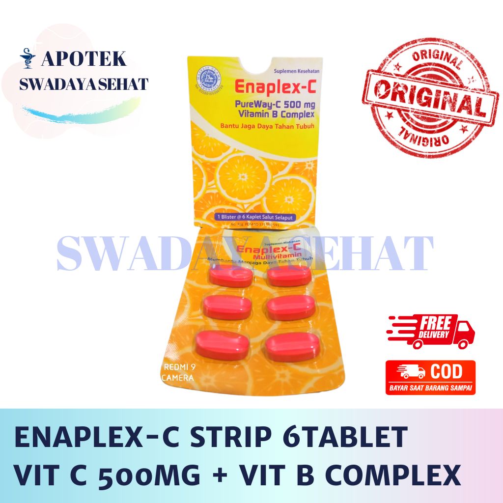 ENAPLEX-C STRIP 6TABLET - Vitamin C 500 MG dan Vit B Kompleks Multivitamin Suplemen Enaplex