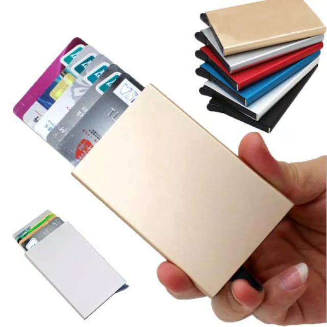 Z206 |  PREMIUM RFID alumunium Dompet Kartu Kredit Otomatis Card Holder Auto POP UP