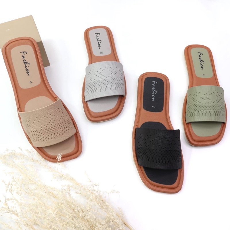 (Glory) Sandal wanita slop / sandal flat / Sandal Boloni wanita